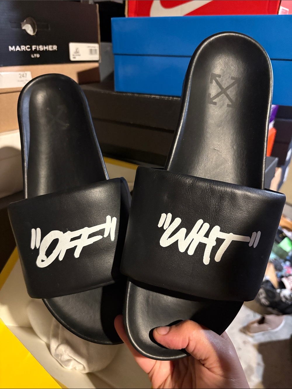 Off-White Black & White 'OFF' 'WHT' Logo Slide Sandals